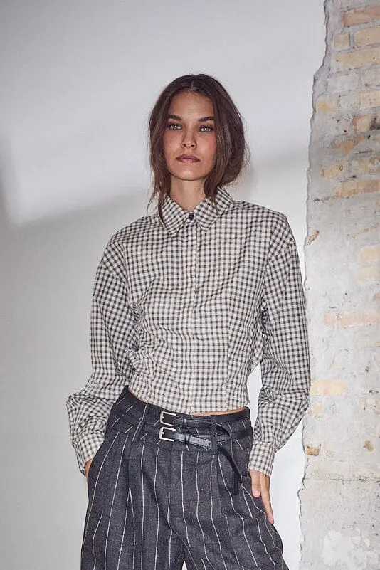 Haute L'Amitié - Mimosa Check Smock Shirt HL10815 - Grey Check