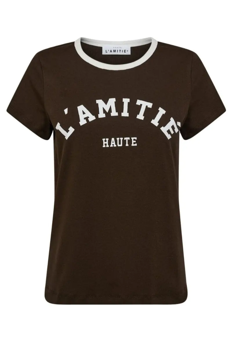 Haute L'Amitié - Neckline Logo Tee HL10006 - Mocca