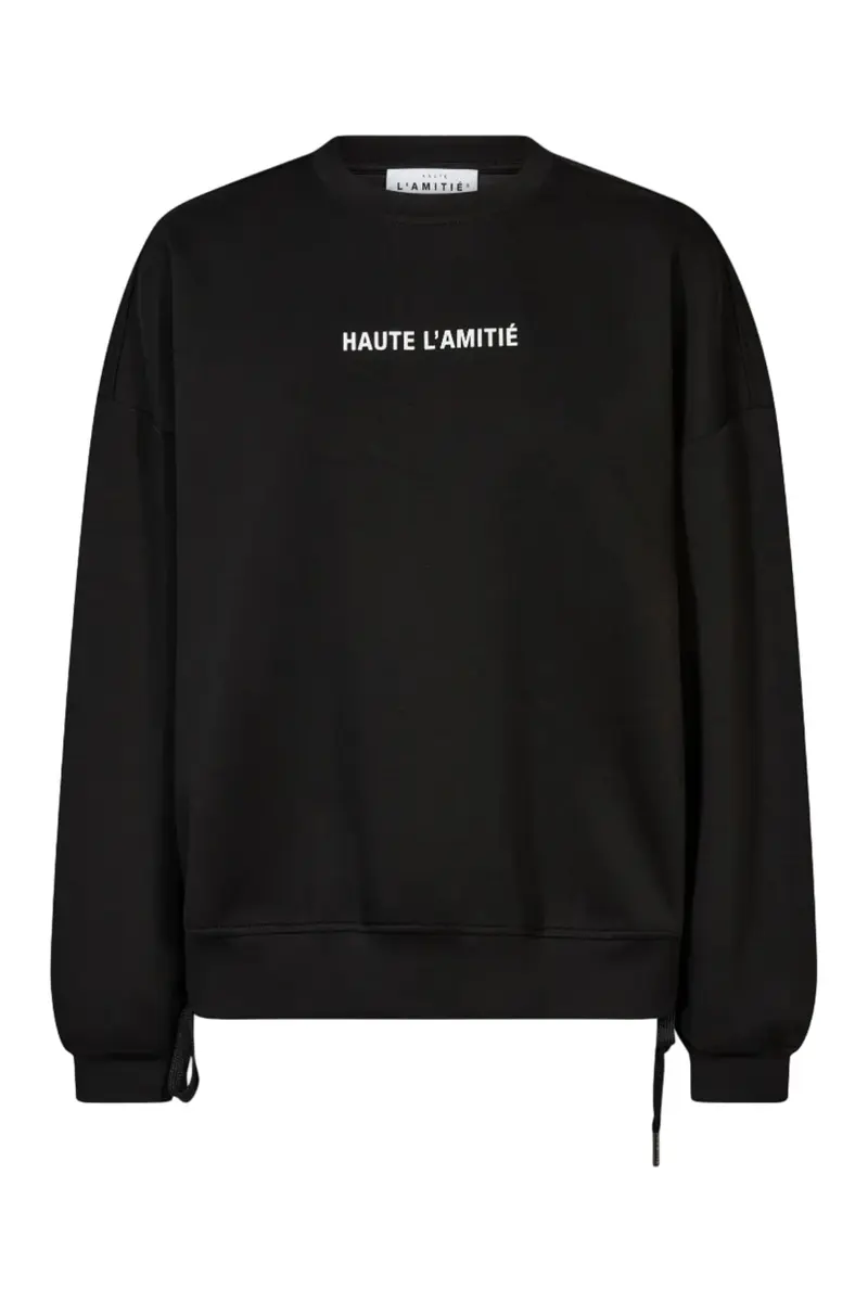 Haute L'Amitié - New Studio Tie Sweat Hl10714 - Black