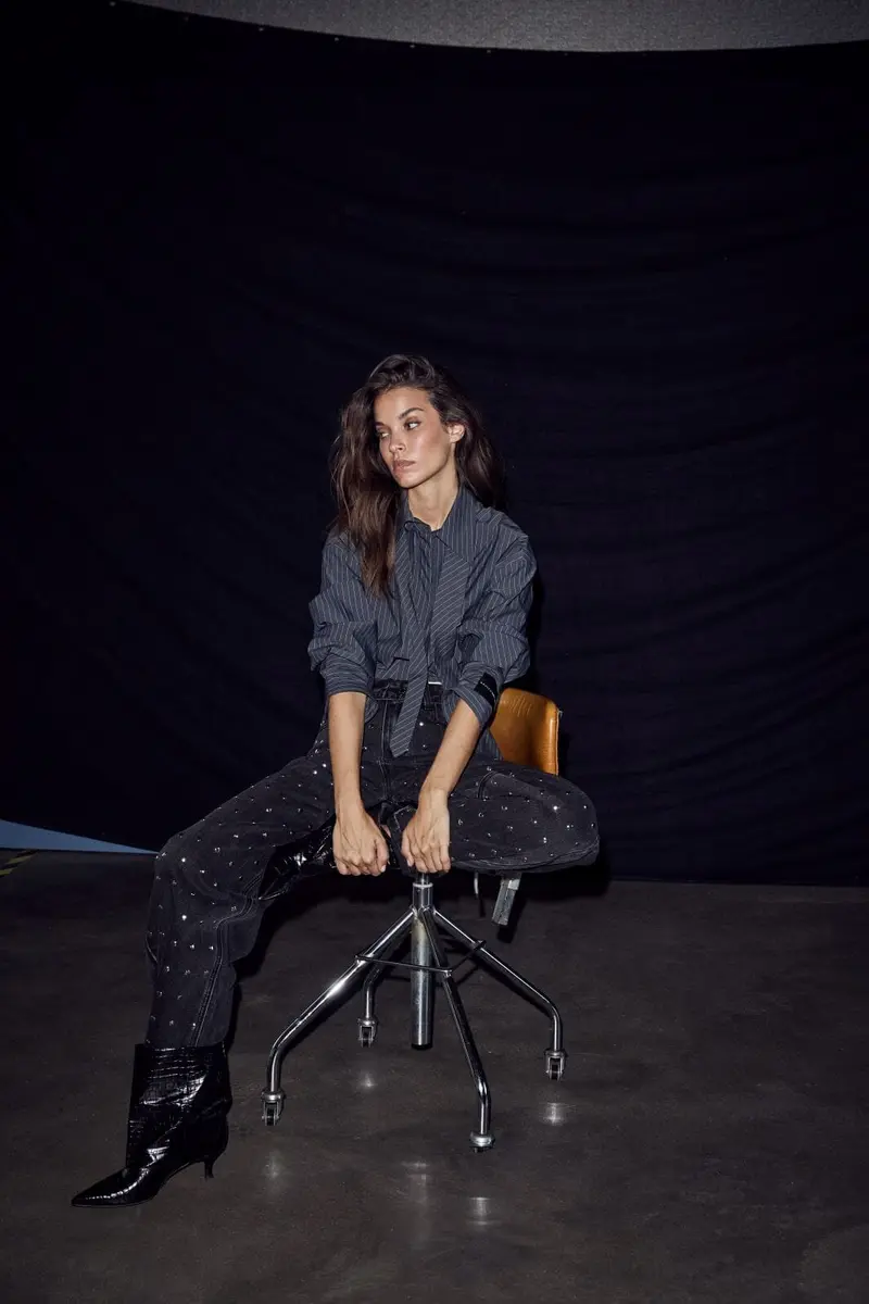 Haute L'Amitié - Pin Tie Shirt Hl10949 - Antracit