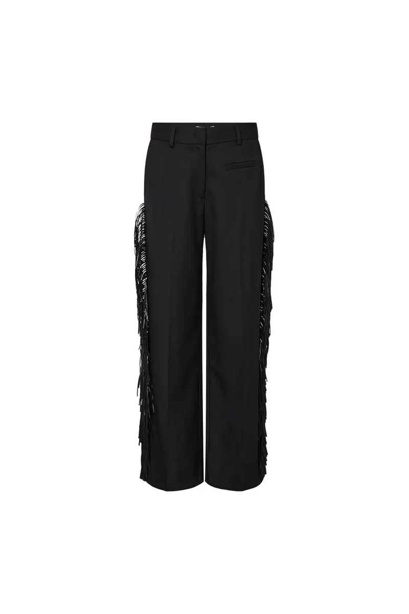 Haute L'Amitié - Premiere Fringe Plain Tall Pant Hl10990 - Black