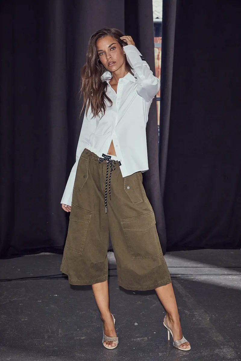 Haute L'Amitié - Pull On Cargo Bermudas Hl11005 - Army