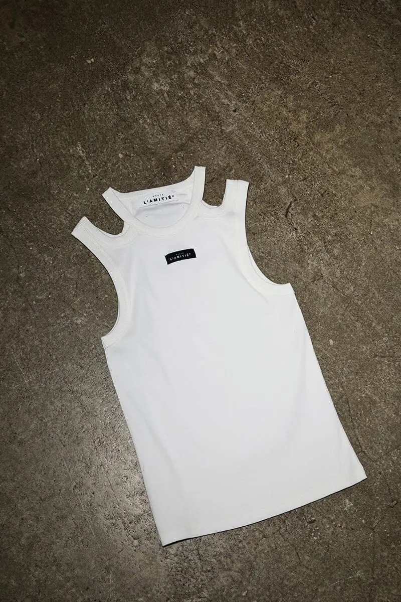 Haute L'Amitié - Sema Open Shoulder Tank Top HL10657 - Off-White