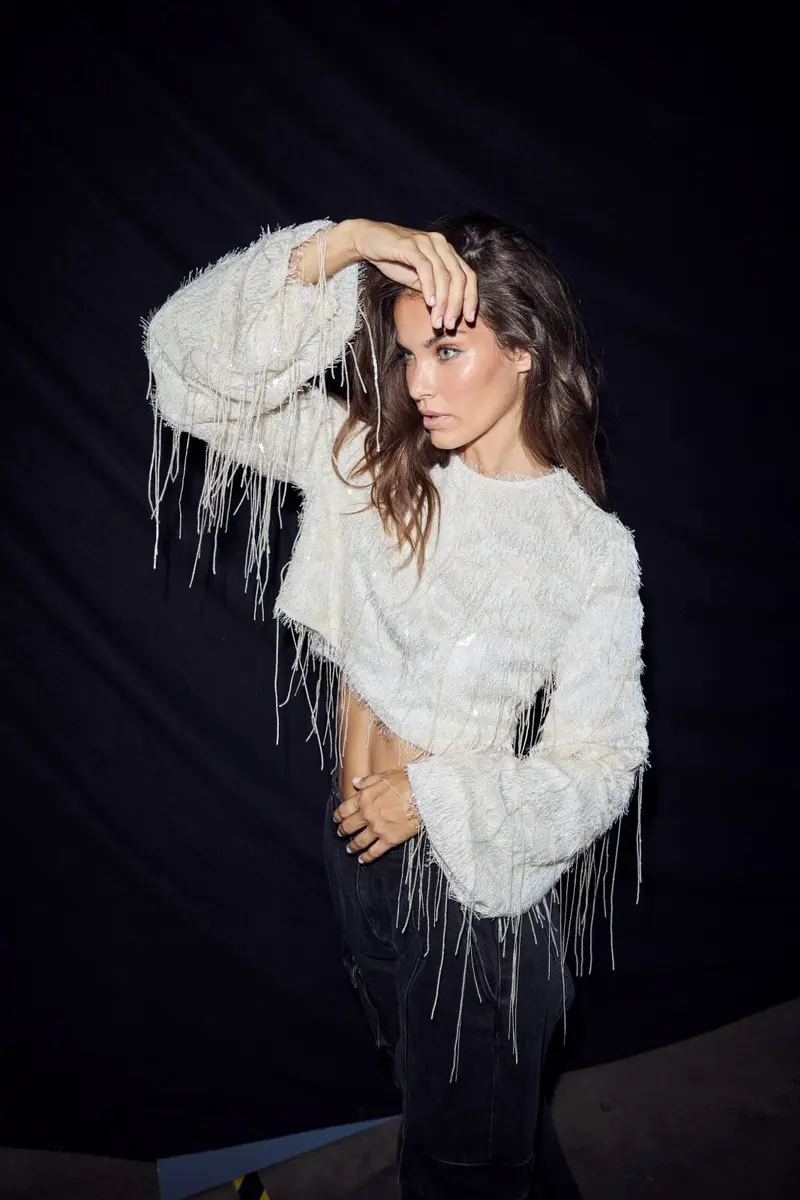 Haute L'Amitié - Sequin Fringe Blouse Hl10973 - Pearl