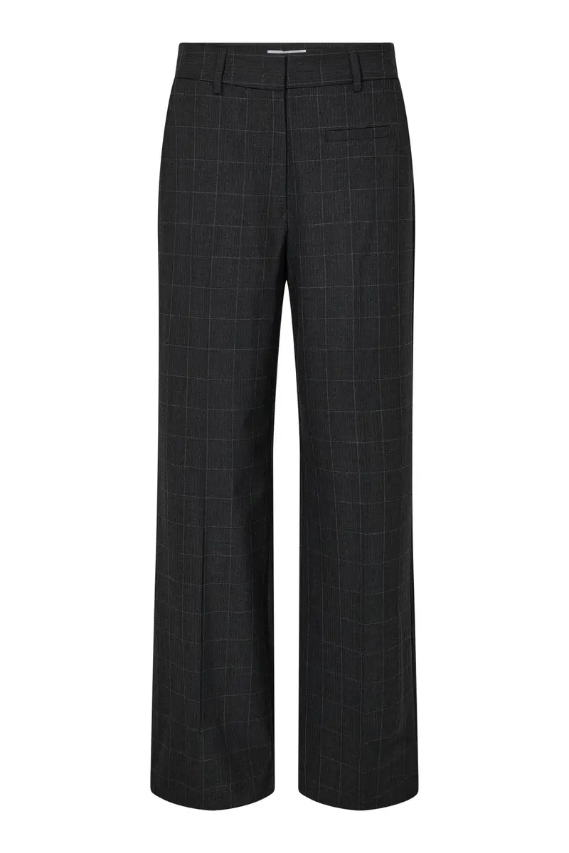 Haute L'Amitié - Smokey Check Plain Pant Hl10917 - Antracit