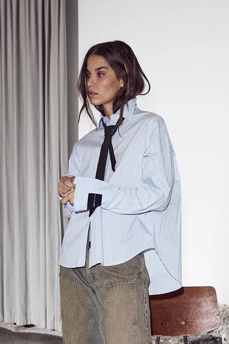 Haute L'Amitié - Sophie Classy Stripe Shirt HL10744 - Pale Blue