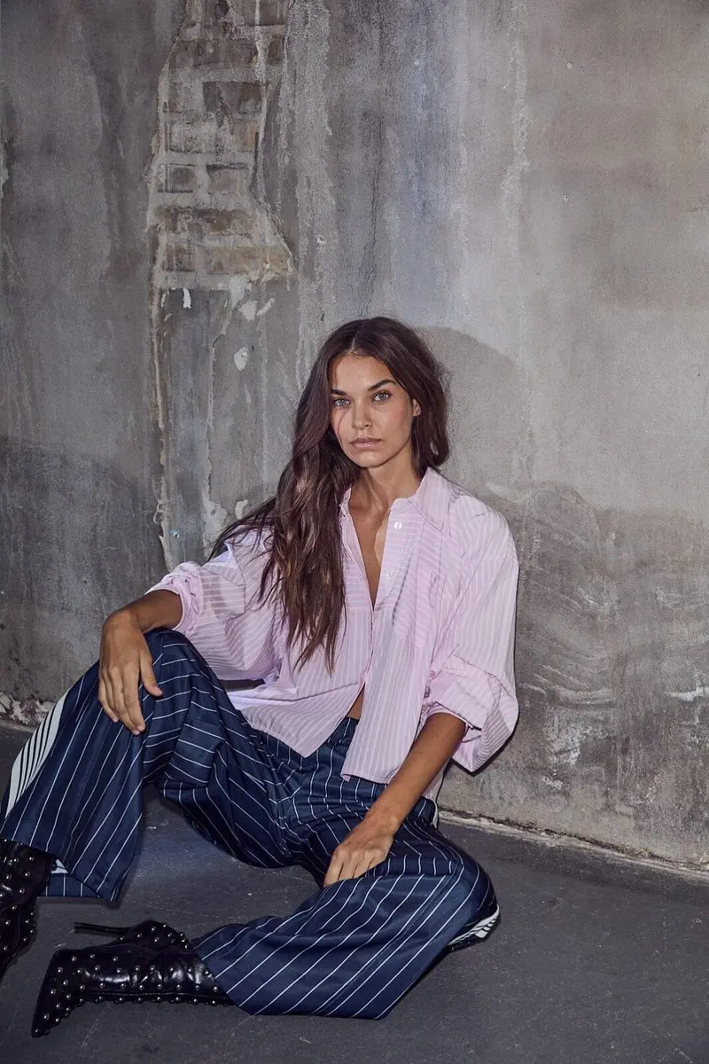 Haute L'Amitié - Sophie Rose Stripe Shirt HL10554 - Iced Rose