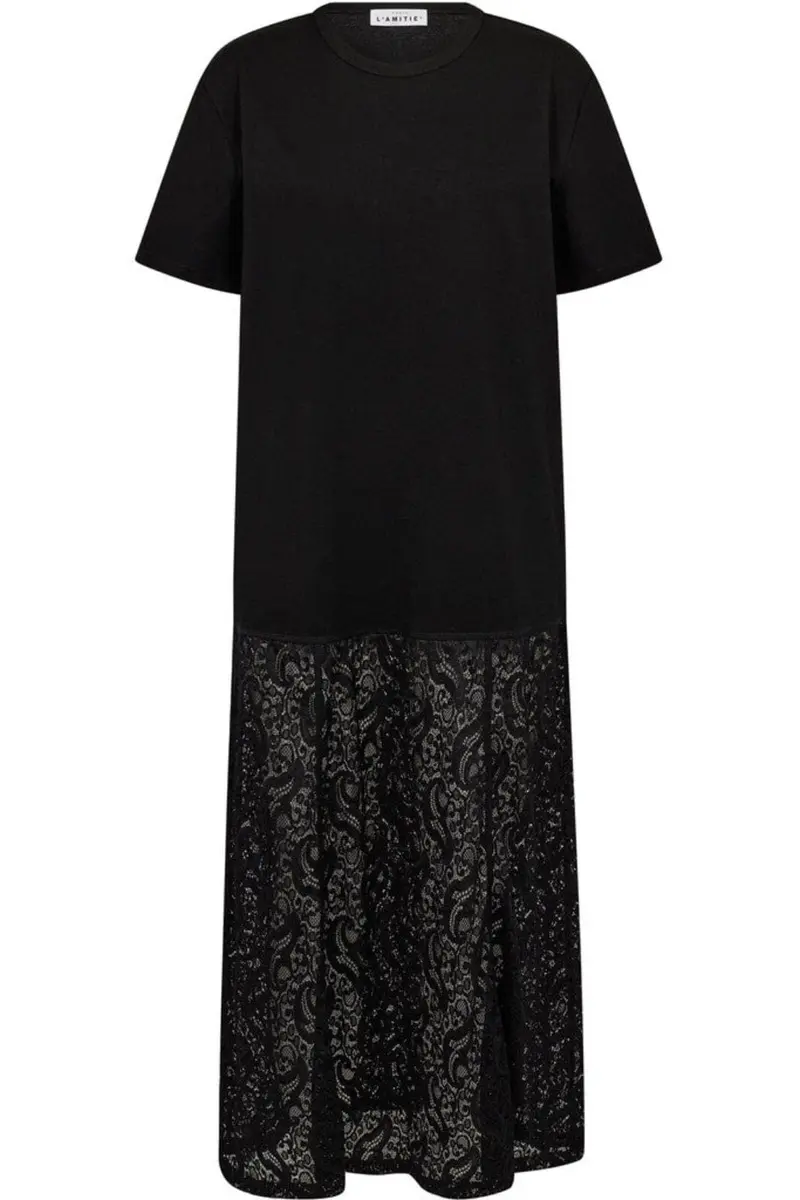 Haute L'Amitié - Summer Lace Ss Tee Dress HL10644 - Black