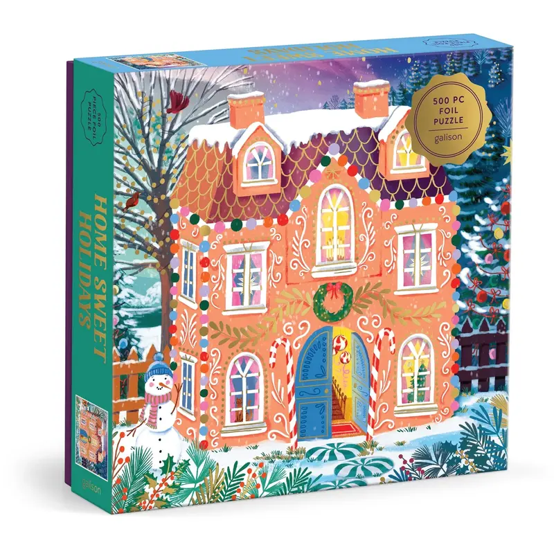 Home Sweet Holidays 500 brikker julepuslespil m/ guldfolie fra Galison
