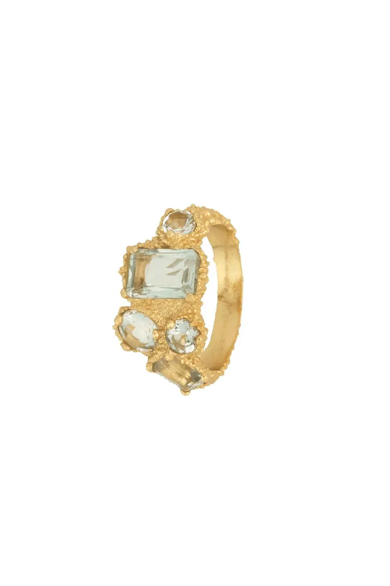 House Of Vincent - Amethyst Pond Ring VJ230-URG-GA - Green Amethyst - Gilded