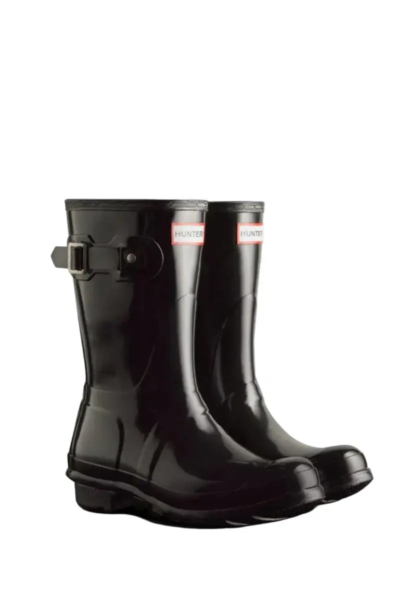 Hunter - Womens Original Short Gloss Boot Wfs1000rglblk - Black