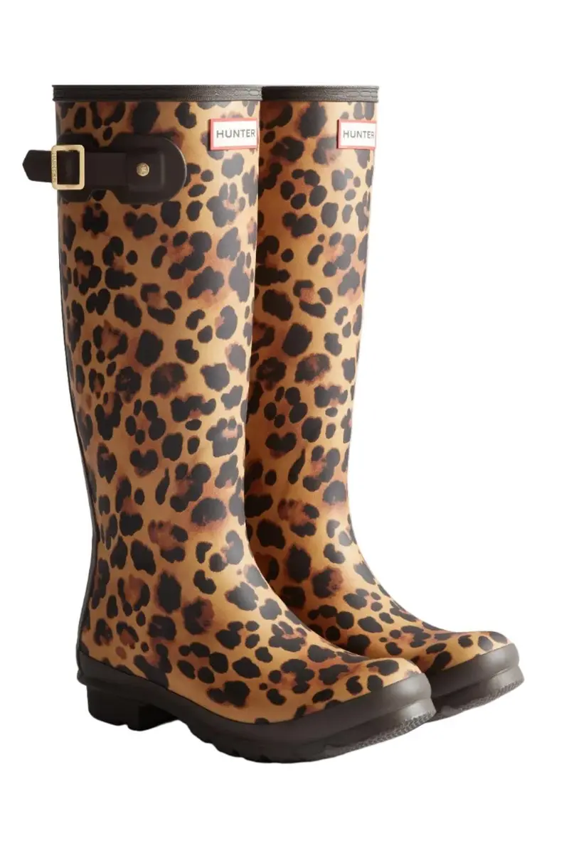 Hunter - Womens Original Tall Leopard Boot Hfrw0009261lo - Leopard Print/chocolate Brown
