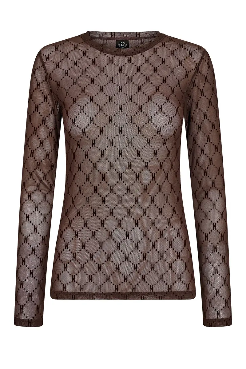 Hype The Detail - Mesh Blouse - Brun 89