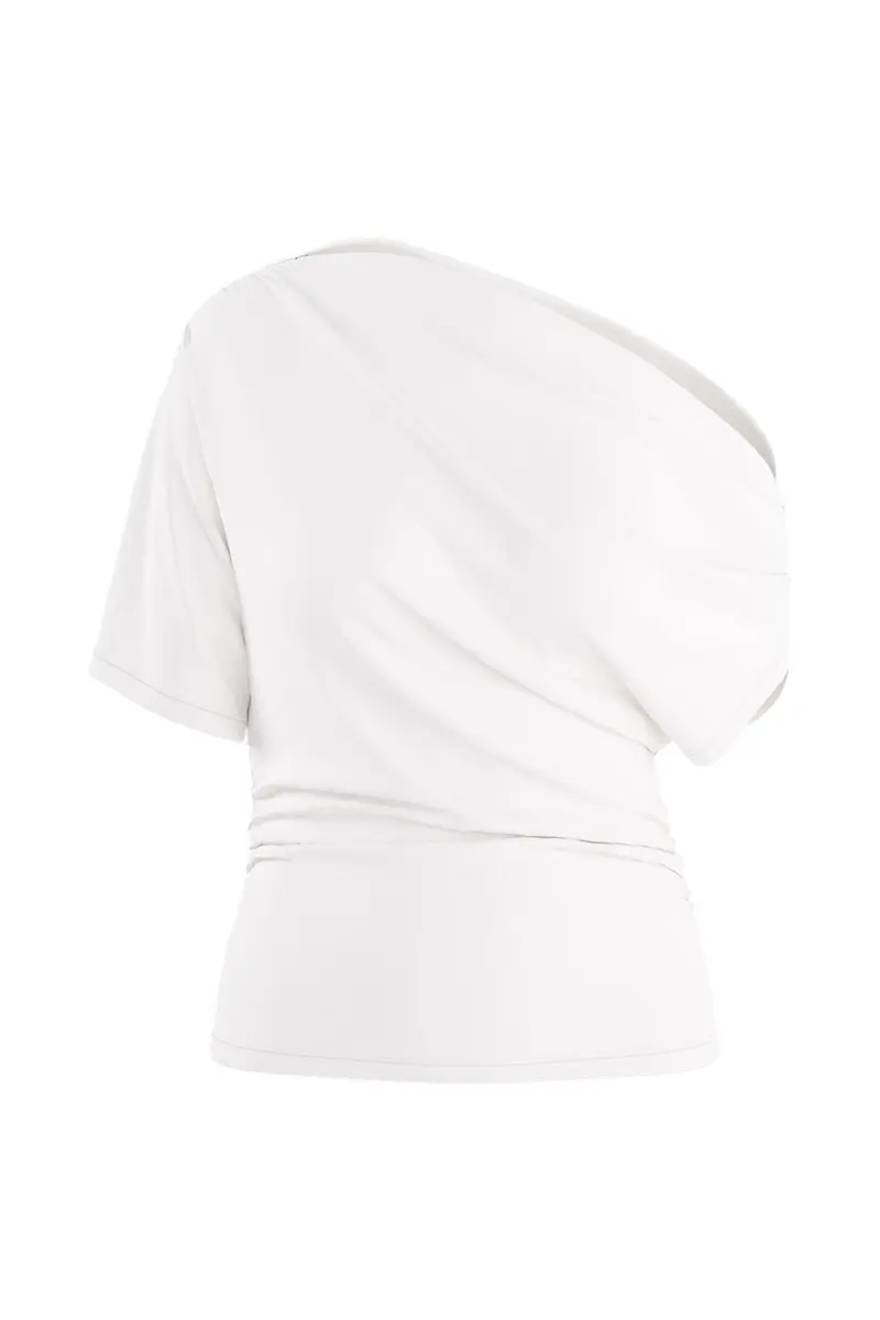 Hypedrop - Hdemma Draped Off-Shoulder Top 32000705 - 5236242 - White