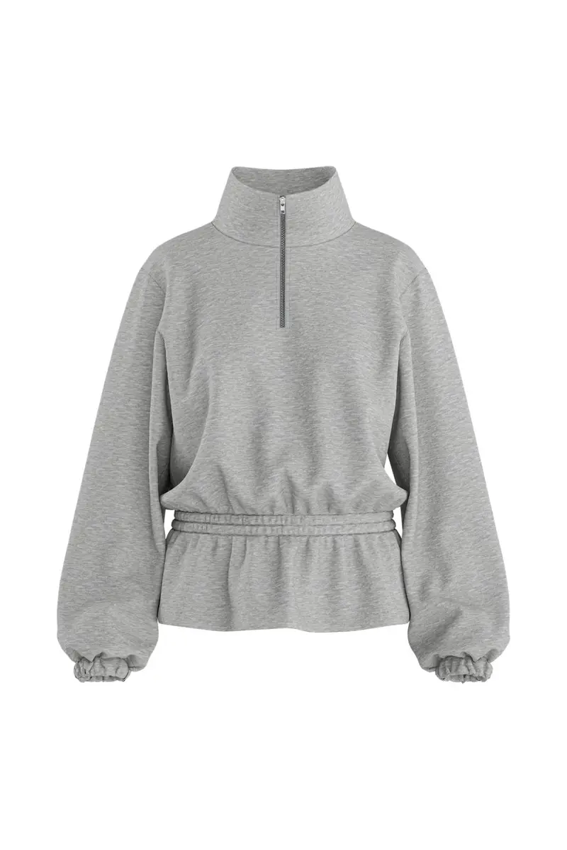 Hypedrop - Hdilse Ls High-Collar Sweat 32001221 - 5276756 - Light Grey Melange