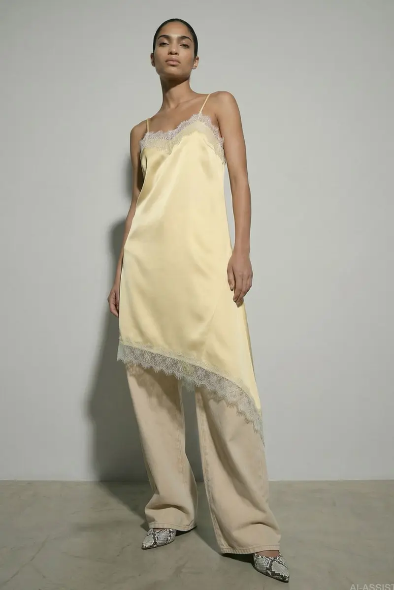 Hypedrop - Hdkimora Midi Satin Lace Dress 32000842 - 5191858 - Anise Flower