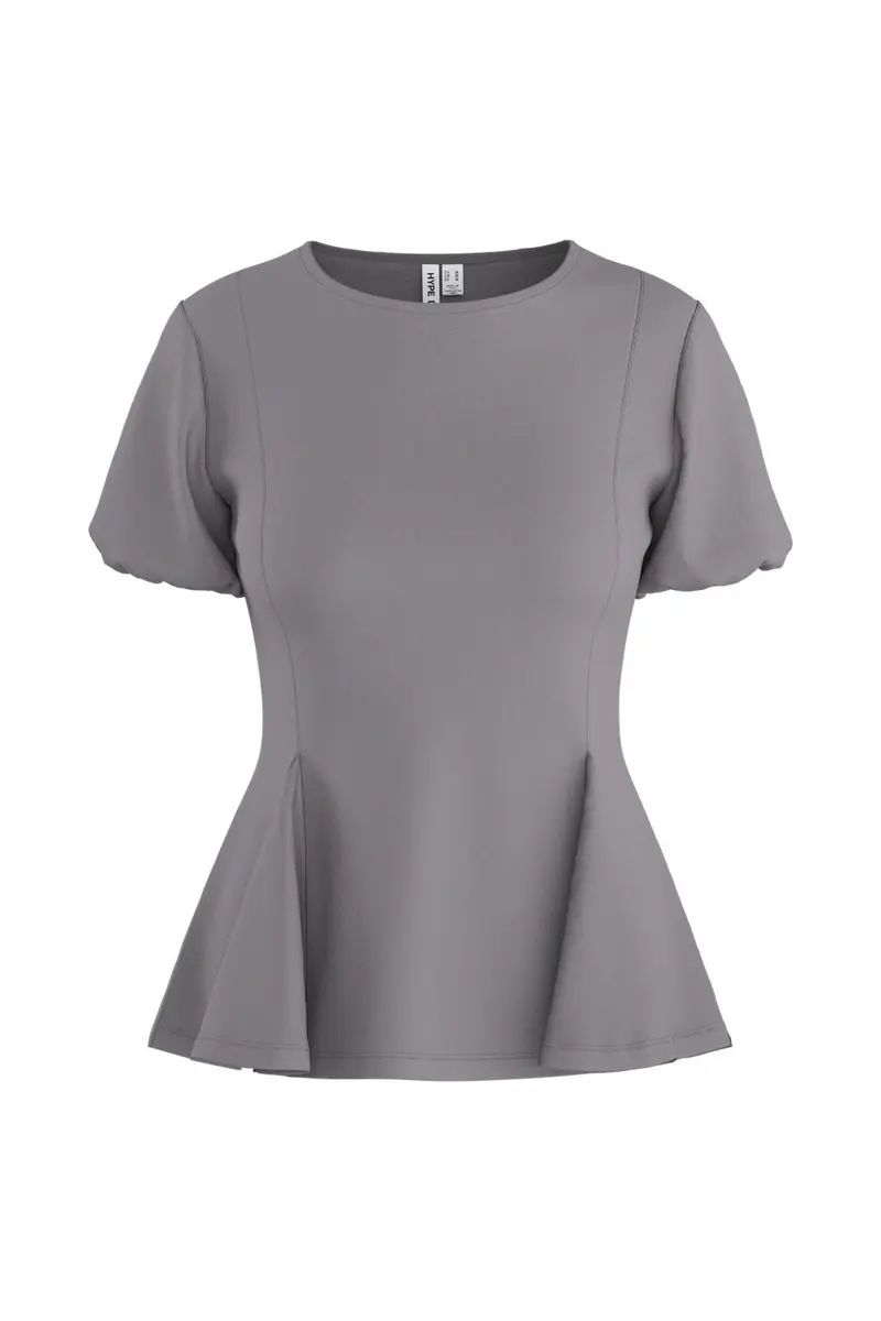 Hypedrop - Hdtamara Ss Peplum Top 32000271 - 5272517 - Steel Gray