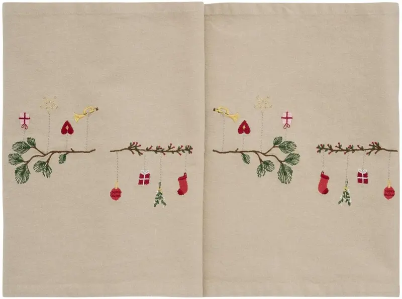 Ib Laursen - BordløBer Tradition Grene M/HæNgende Julepynt HøRfarvet - 63062-76