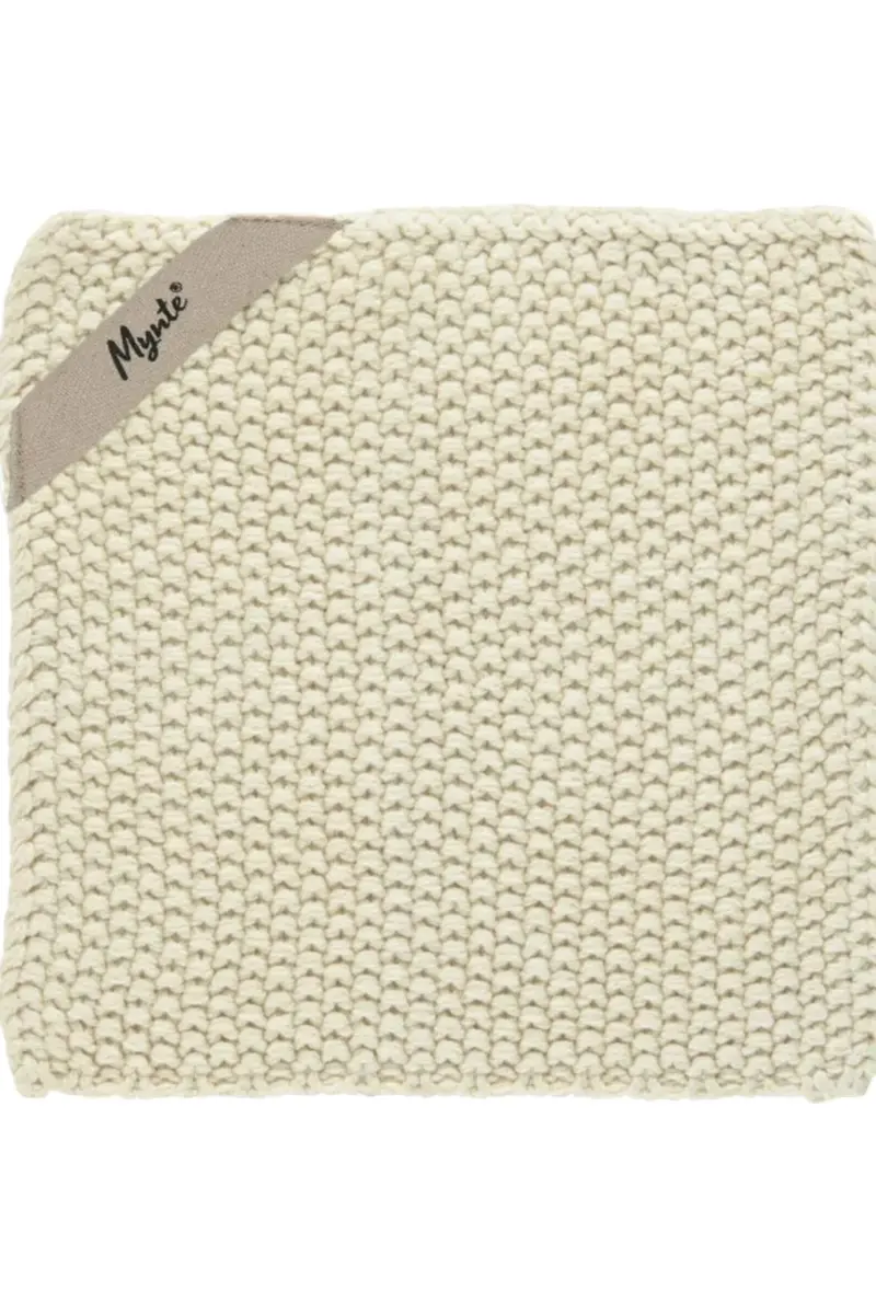 Ib Laursen - Grydelap Mynte Latte strikket - 100% bomuld, Strik - 6350-01