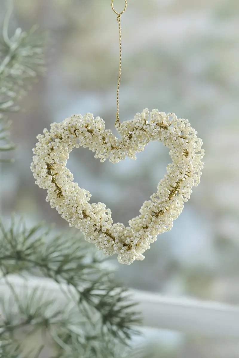 Ib Laursen - Hjerte T/OphæNg Fairytale Christmas M/Hvide Perler - 40012-11
