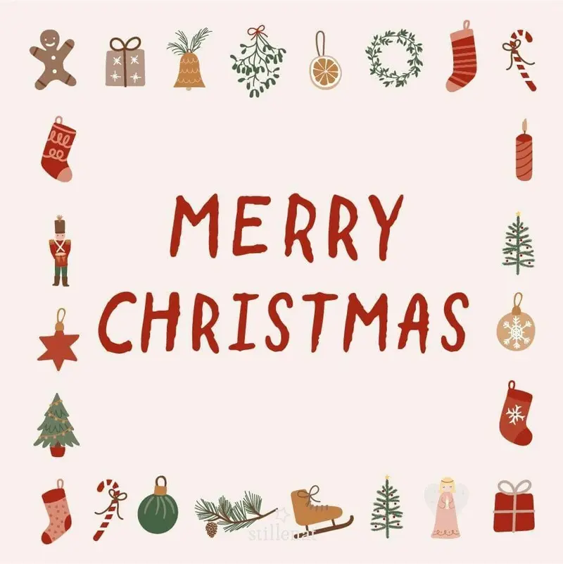 Ib Laursen - Serviet 16,5x16,5 Cm Merry Christmas Og Juleikoner 20 Stk/Pk - 95908-00