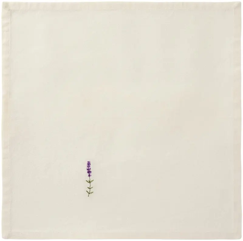 Ib Laursen - Stofserviet Flora m/lavendel butter cream - Bomuld, Polyester - 63030-82