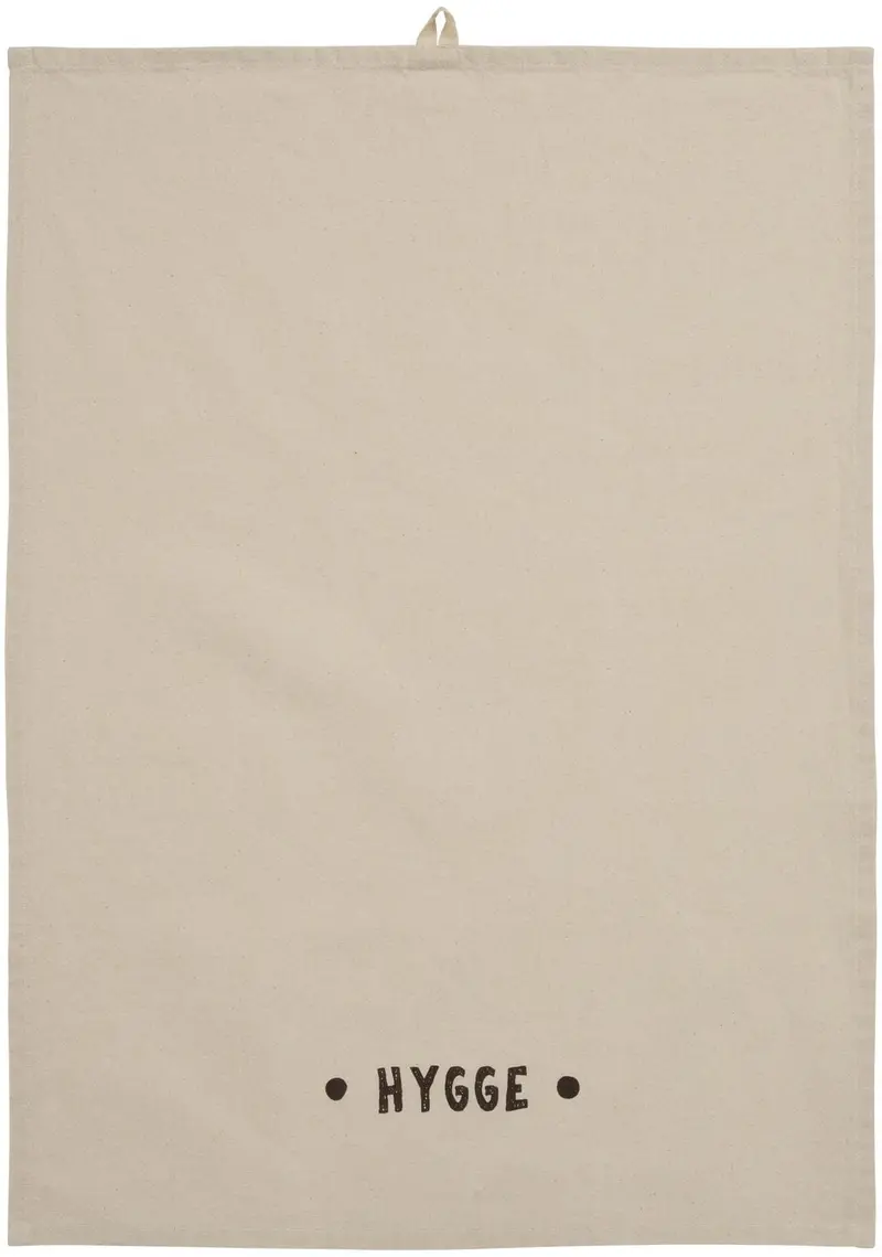 Ib Laursen - Viskestykke Hygge Natur M/Brunt Print - 66277-14