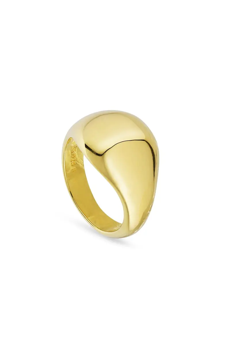 Jane Kønig - Atomic Dome Signet Ring - Forgyldt