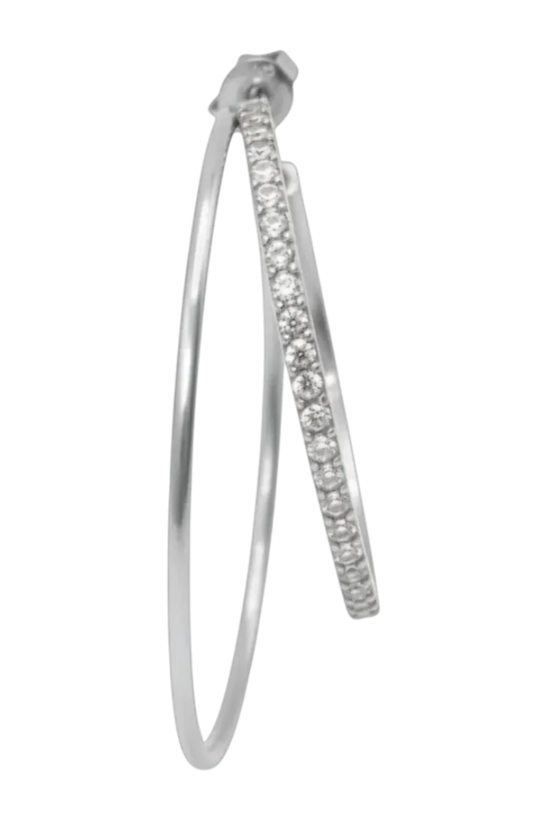 Jane Kønig - Double Olympia Hoop With Stones - Silver
