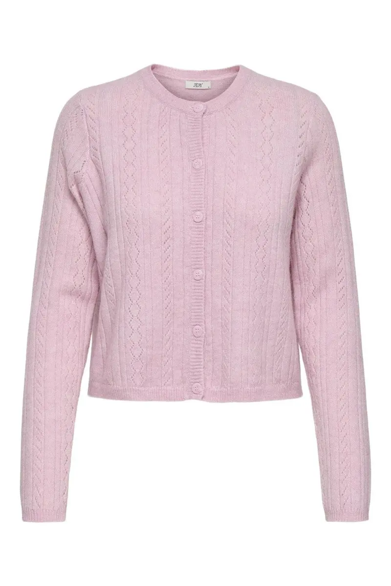 JDY - Jdyapril Life L/S O-Neck Cardigan Knt - 4906408 Fragrant Lilac Melange