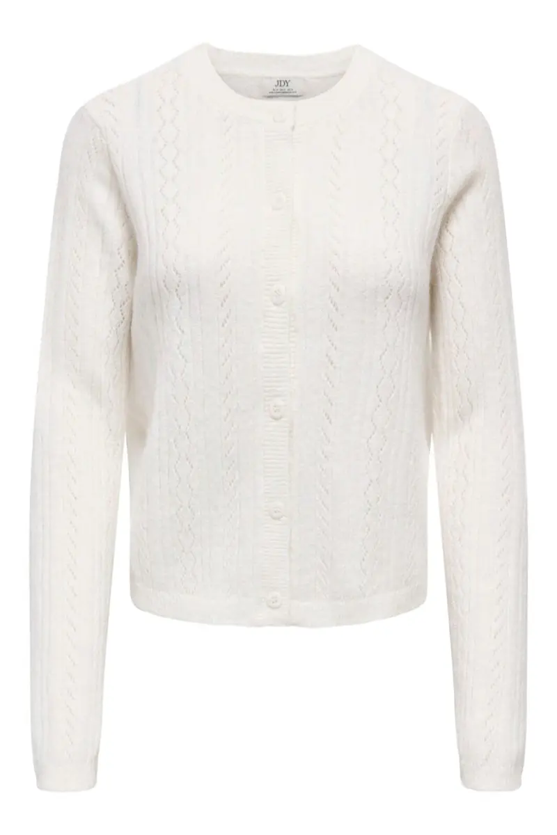 JDY - Jdyapril Life L/S O-Neck Cardigan Knt - 4989001 Bright White Melange