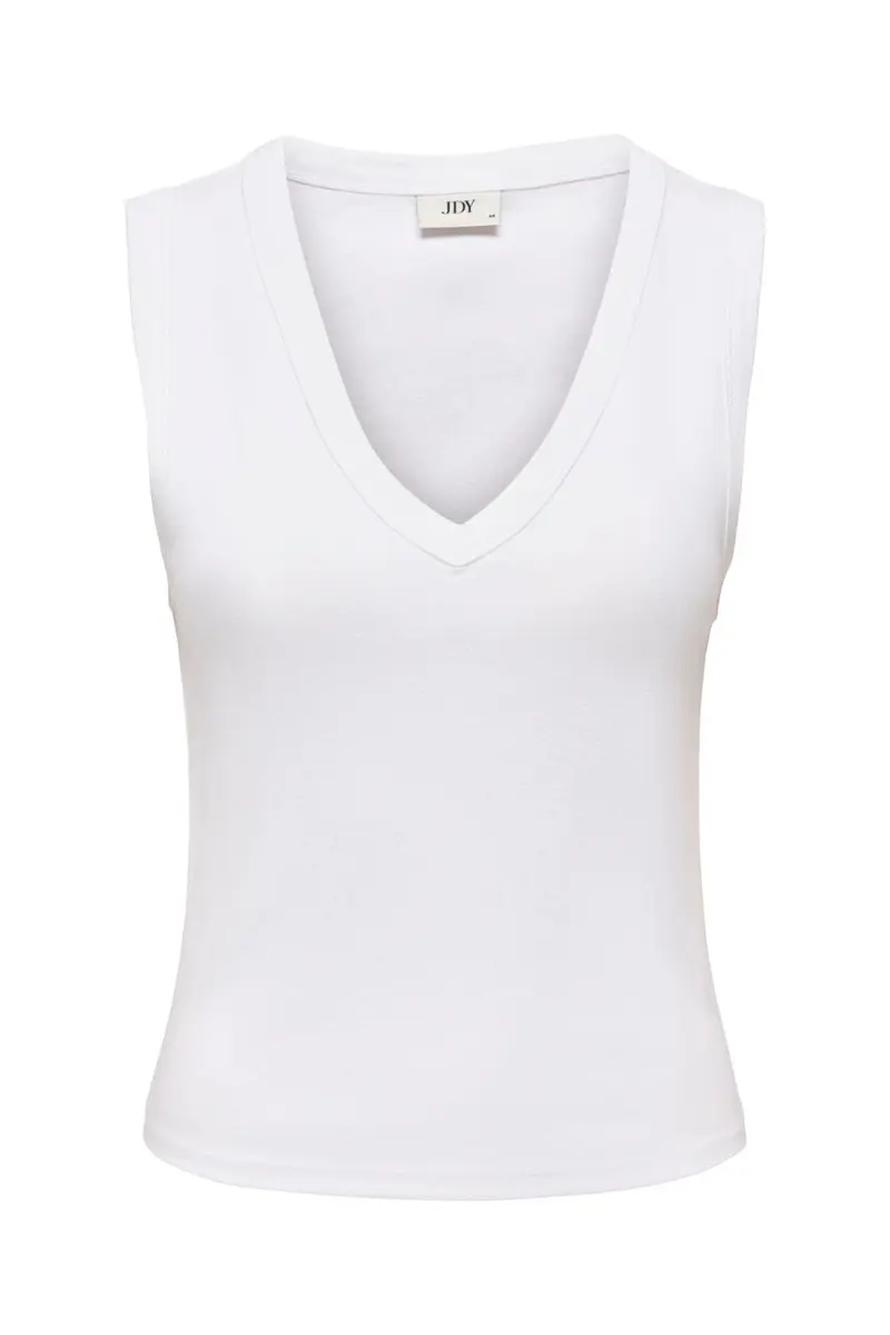 Jdy - Jdyaspa Life S/L Vneck Tank Top - 5296572 Bright White