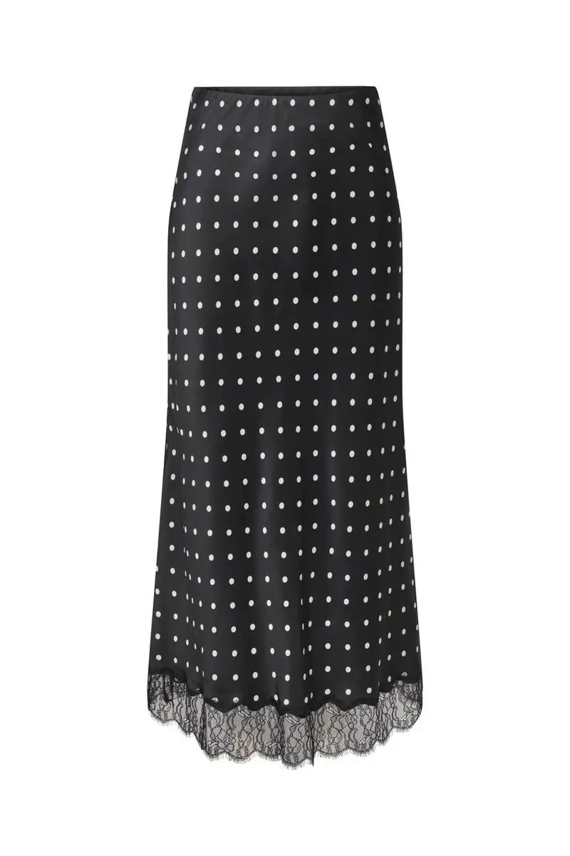 JDY - Jdycally Midi Skirt - 5093503 Black Cloud Dancer Dot