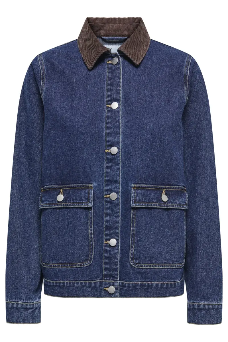 JDY - Jdyella Pocket L/S Denim Jacket - 4881548 Dark Blue Denim