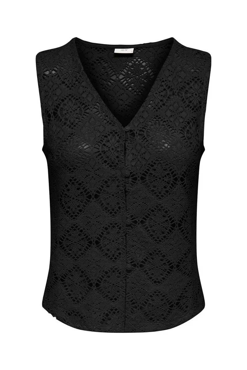 JDY - Jdyeva S/L V Neck Button Top Dia - 5085748 Black