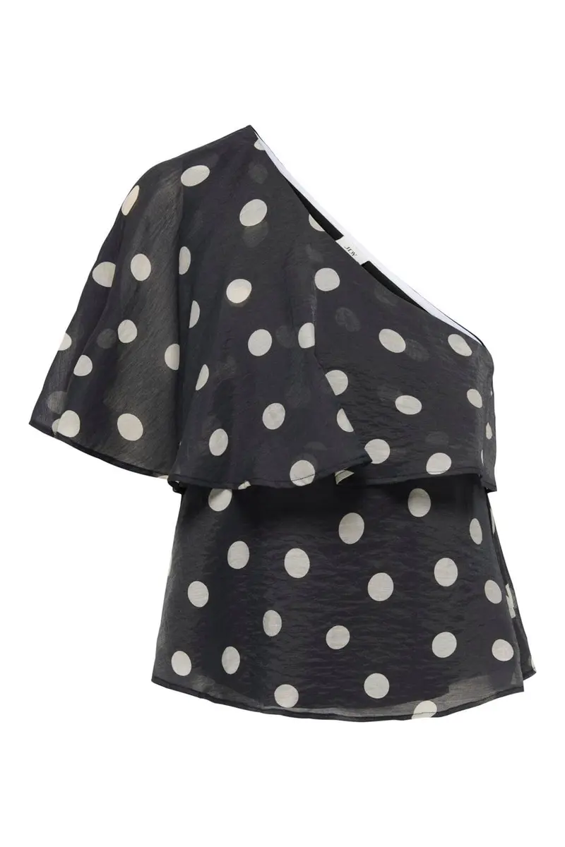 JDY - Jdyfay Life One-Shoulder Top - 5083205 Black Pristine Dot