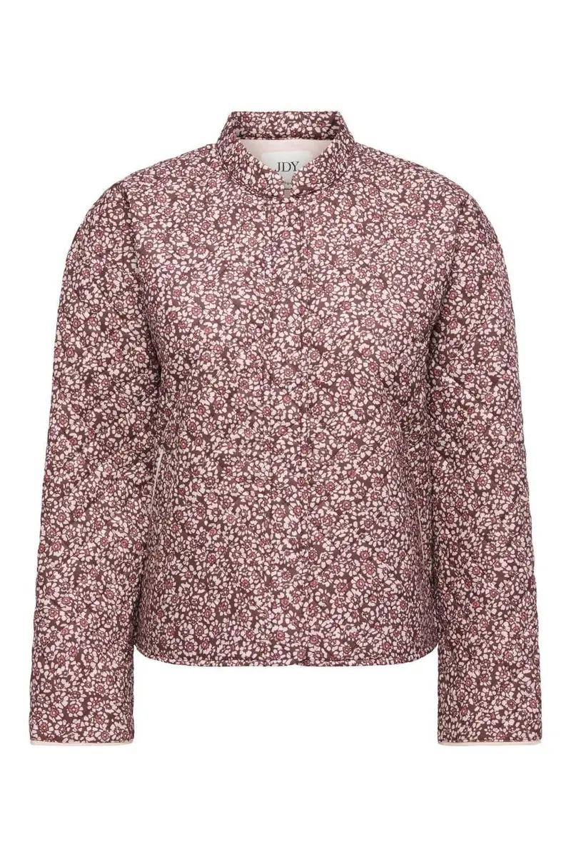 JDY - Jdyfia L/S Quilt Shacket - 4971473 Madder Brown Peach Dust Ditsy Flower