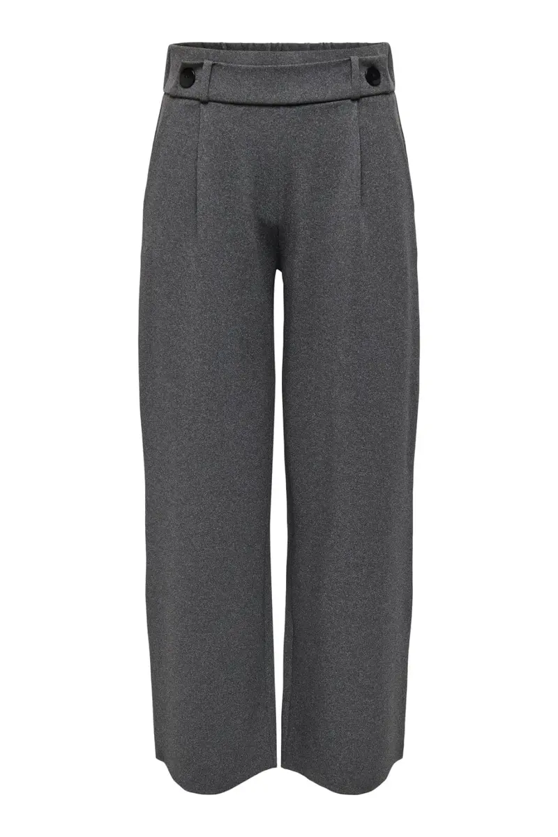 JDY - Jdygeggo New Long Pant - 4462244 Medium Grey Melange Black Buttons