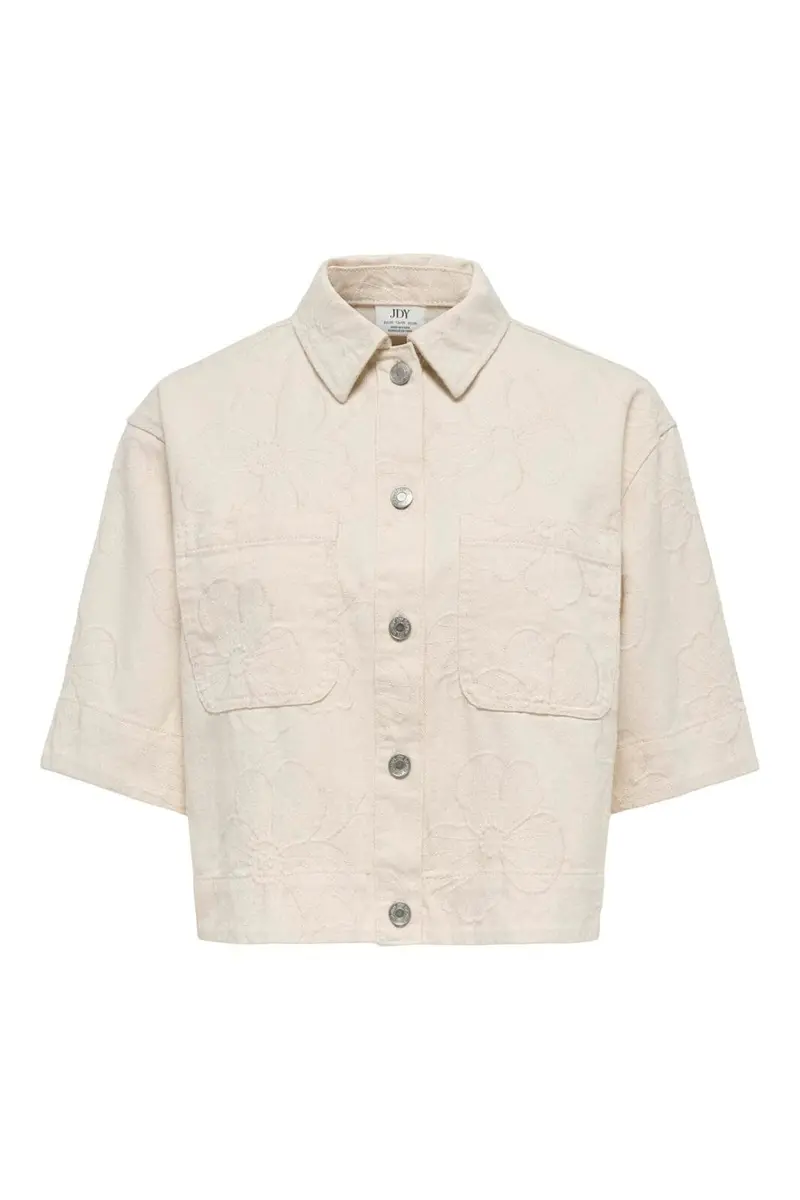 Jdy - Jdyhavanna S/S Emb Shirt - 5140640 Ecru Embroidery