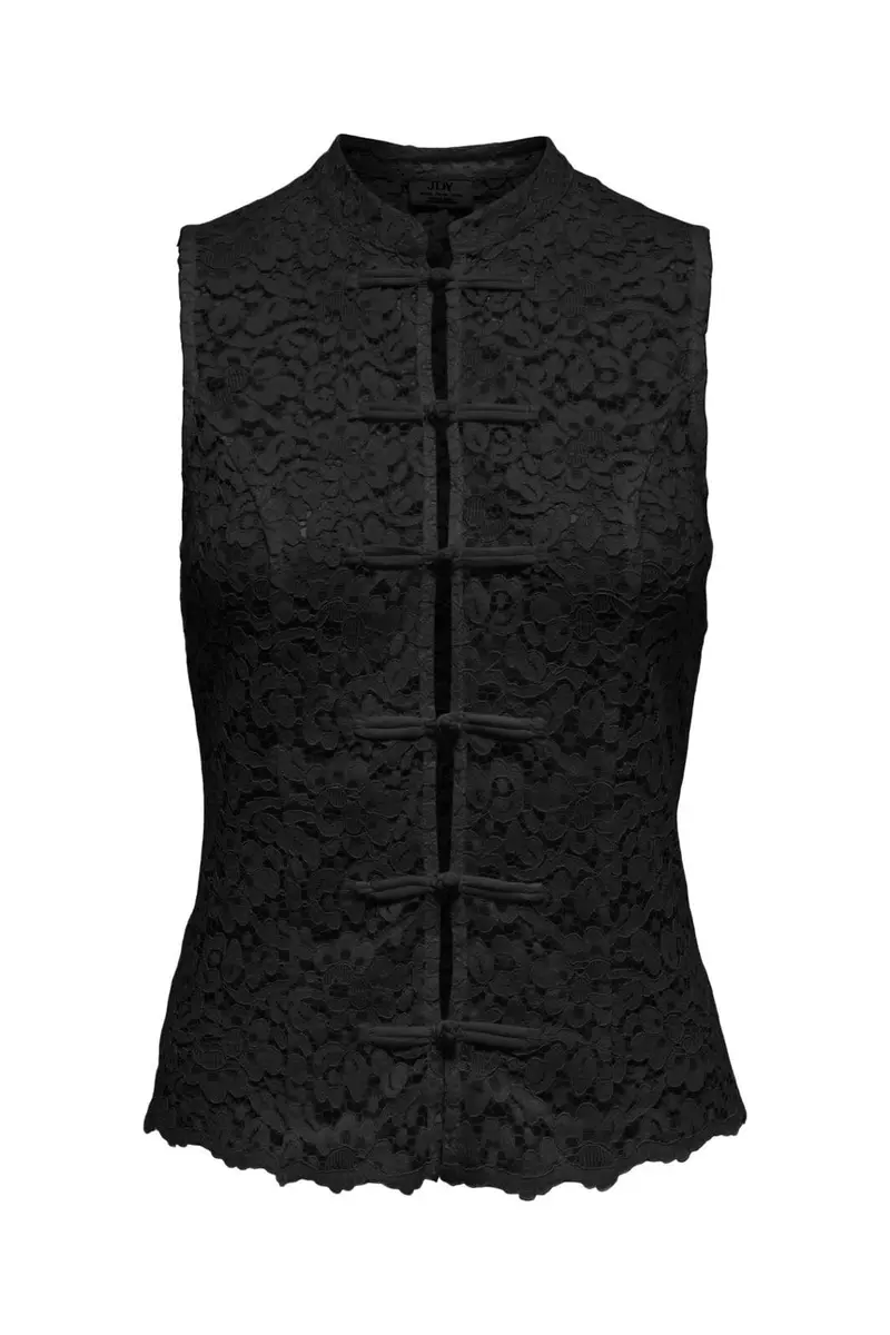 Jdy - Jdyisolde S/L Buttons Lace Top - 5231711 Black