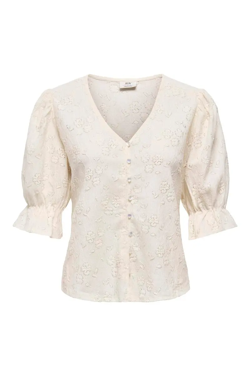 JDY - Jdyjakobe 2/4 Lace Top - 5040434 Egret