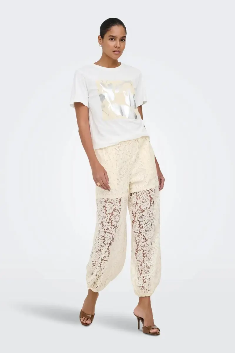 JDY - Jdyjulia Lace Balloon Pant - 5127283 Egret