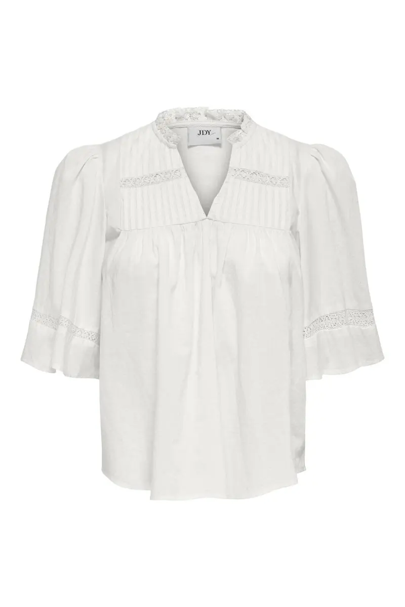 JDY - Jdyjulie 2/4 Lace Detail Top - 5026892 Cloud Dancer