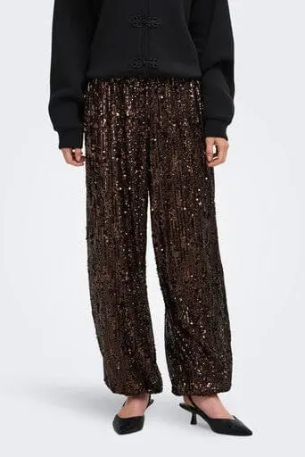 JDY - Jdylola Sequin Balloon Pants - 5110787 Rum Raisin