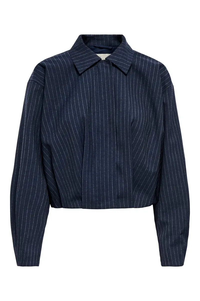 JDY - Jdymegan L/S Bomber Shacket - 5166533 Navy Blazer Pinstripe White
