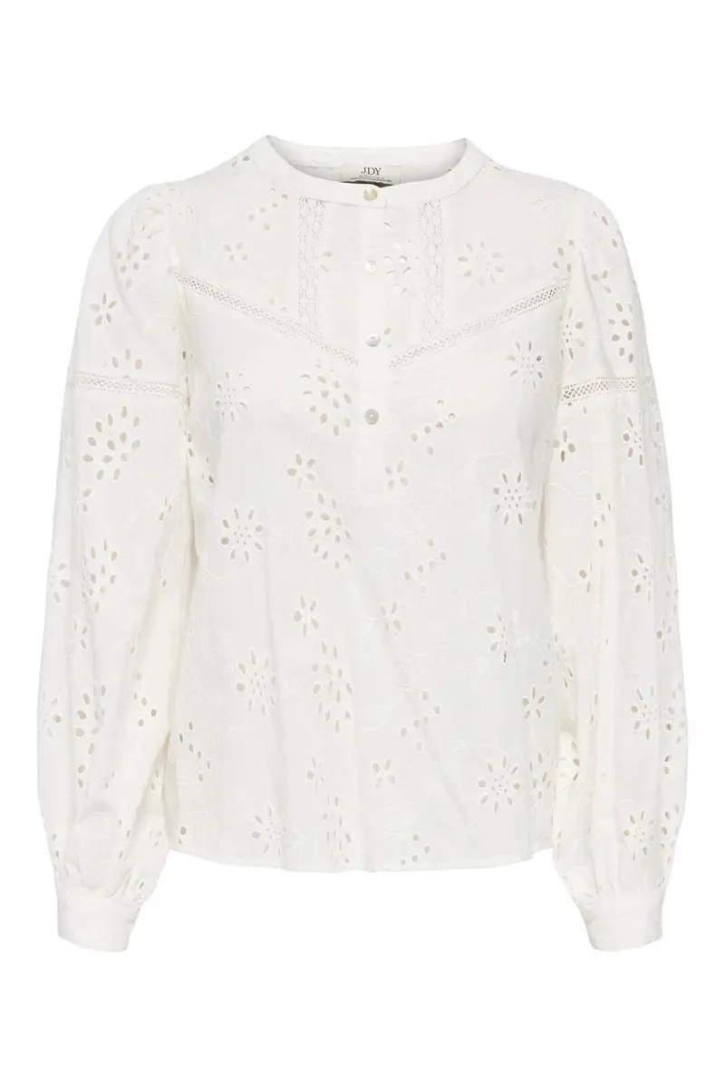 JDY - Jdymille L/S Anglaise Top - 5035196 Cloud Dancer