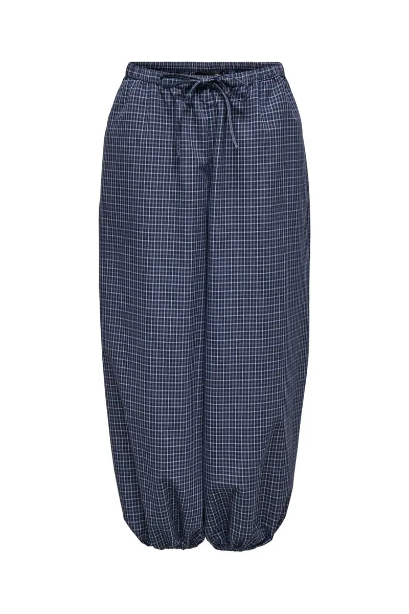 Jdy - Jdypeggy Check Loose Pant - 5181641 Navy Blazer Cloud Dancer