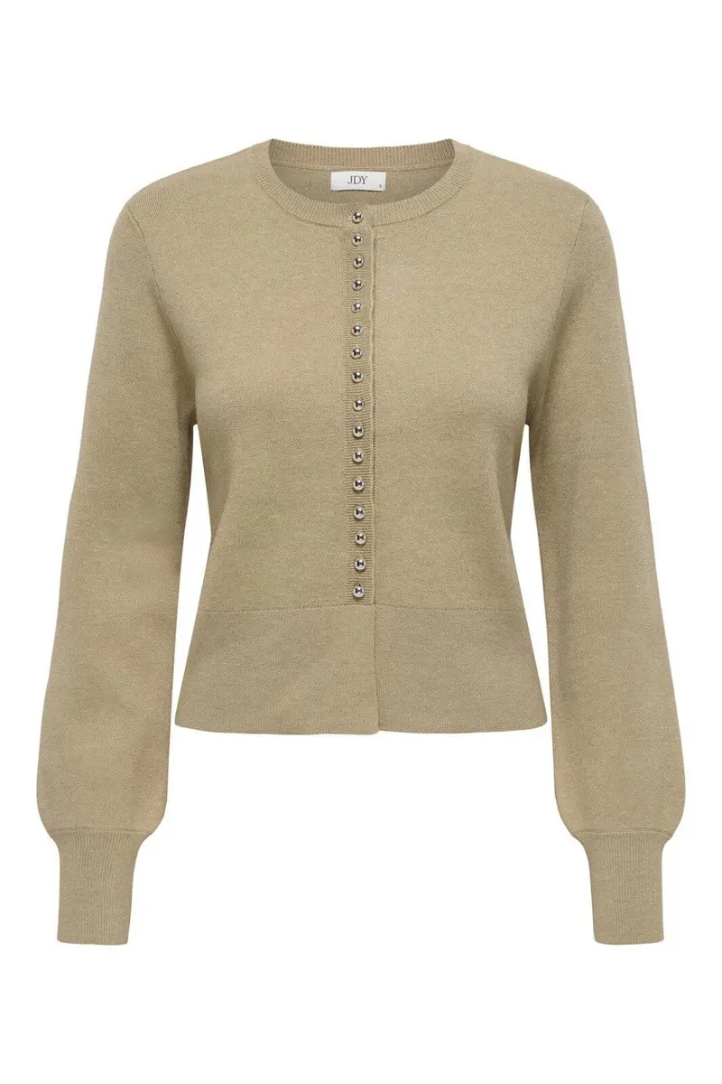 JDY - Jdyprime Life L/S O-Neck Button Card Knt - 4927871 Humus