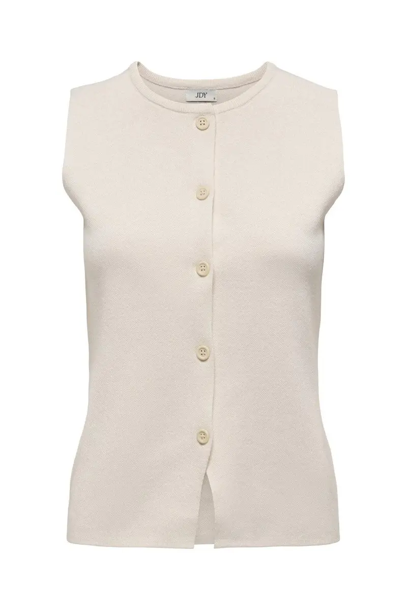 JDY - Jdyprime Life S/L On Fitted Vest Knt - 4875928 Whitecap Gray