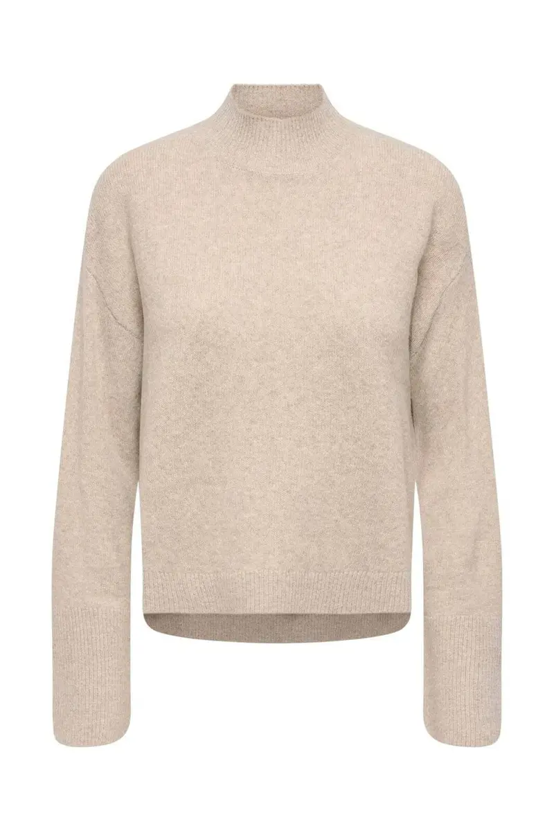 Jdy - Jdysabrina L/S Hn Detail Pullov Knt - 5174130 Natural Melange